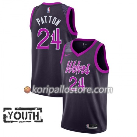 Minnesota Timberwolves Justin Patton 24 2018-19 Nike City Edition Violetti Lasten Pelipaidat Swingman